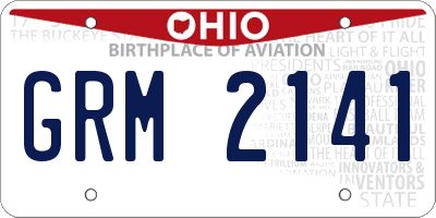 OH license plate GRM2141