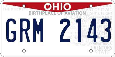OH license plate GRM2143