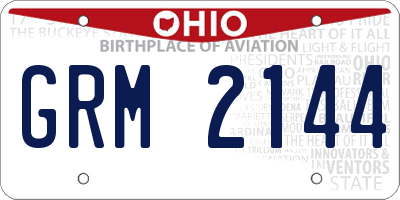 OH license plate GRM2144