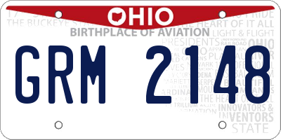 OH license plate GRM2148