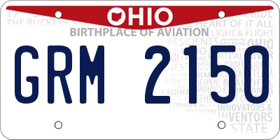OH license plate GRM2150