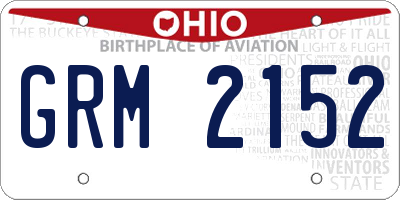 OH license plate GRM2152