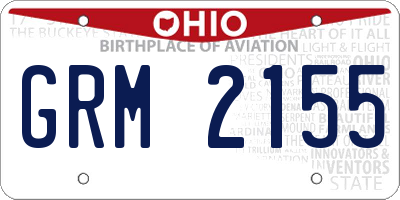 OH license plate GRM2155