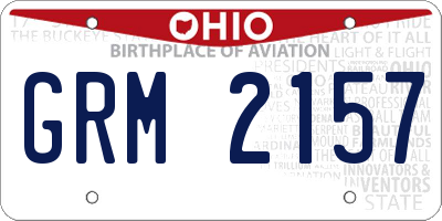 OH license plate GRM2157