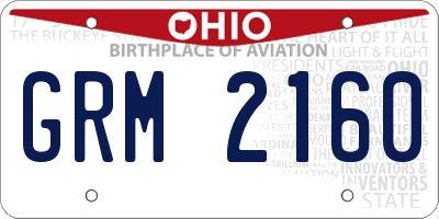 OH license plate GRM2160