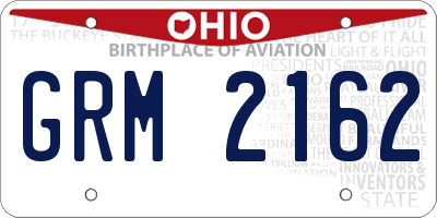 OH license plate GRM2162