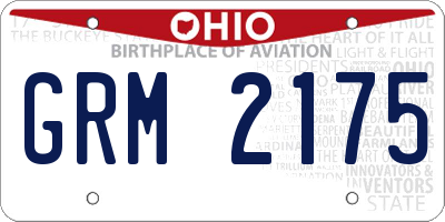OH license plate GRM2175