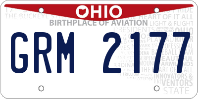 OH license plate GRM2177