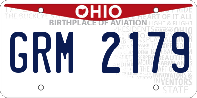OH license plate GRM2179