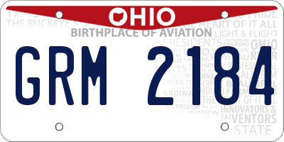 OH license plate GRM2184