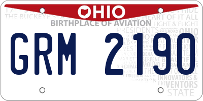 OH license plate GRM2190