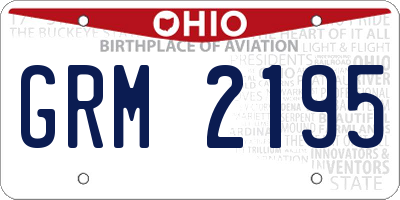 OH license plate GRM2195