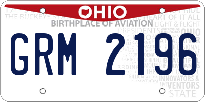 OH license plate GRM2196