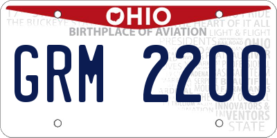 OH license plate GRM2200