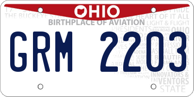 OH license plate GRM2203