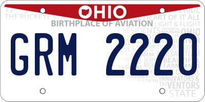 OH license plate GRM2220
