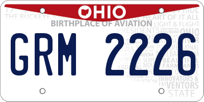 OH license plate GRM2226