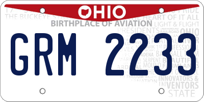 OH license plate GRM2233