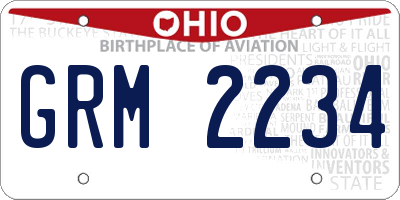 OH license plate GRM2234