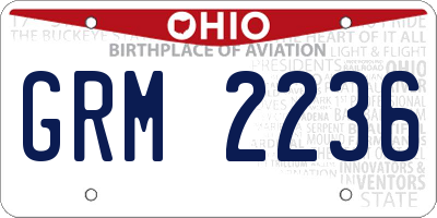 OH license plate GRM2236