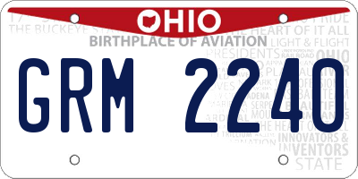 OH license plate GRM2240