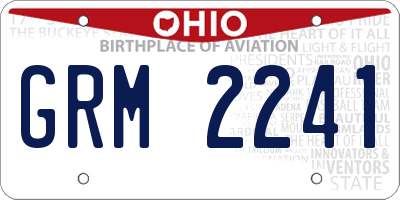 OH license plate GRM2241