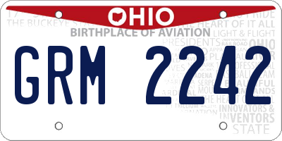 OH license plate GRM2242