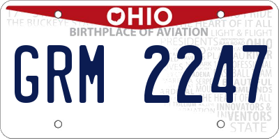 OH license plate GRM2247