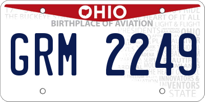 OH license plate GRM2249