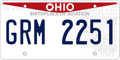 OH license plate GRM2251