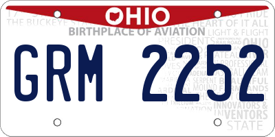 OH license plate GRM2252