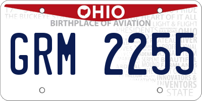 OH license plate GRM2255
