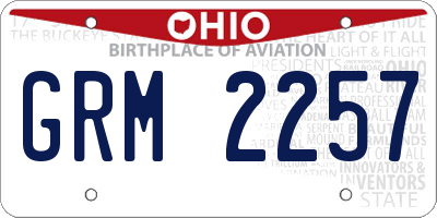 OH license plate GRM2257