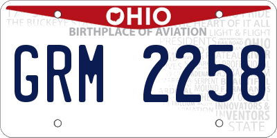 OH license plate GRM2258