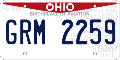 OH license plate GRM2259