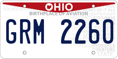 OH license plate GRM2260