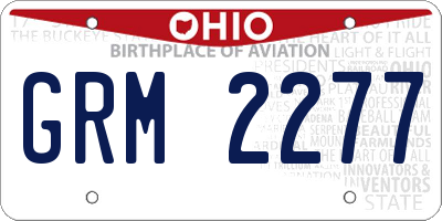 OH license plate GRM2277