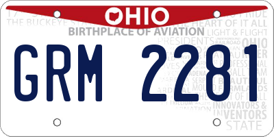 OH license plate GRM2281