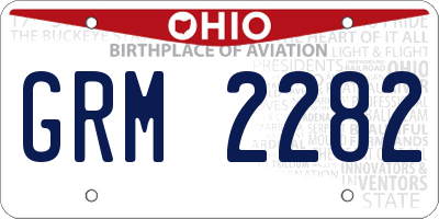 OH license plate GRM2282