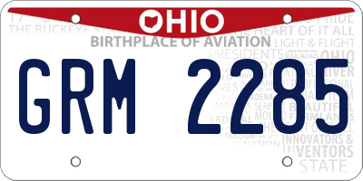 OH license plate GRM2285
