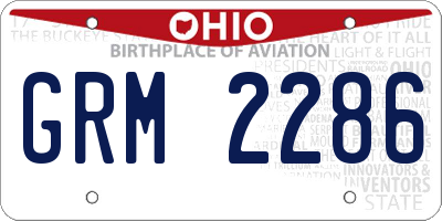 OH license plate GRM2286