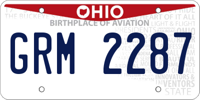 OH license plate GRM2287