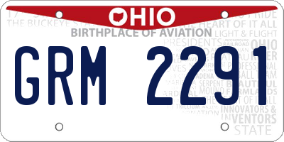 OH license plate GRM2291