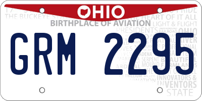 OH license plate GRM2295