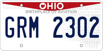 OH license plate GRM2302