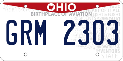 OH license plate GRM2303