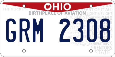 OH license plate GRM2308