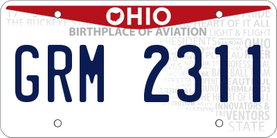 OH license plate GRM2311