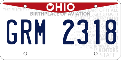 OH license plate GRM2318