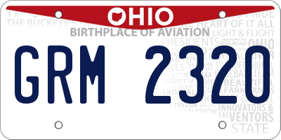 OH license plate GRM2320